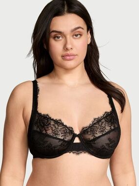 The Fabulous by Victoria's Secret Unlined Lace Full-Cup Bra, 42DDD, Black